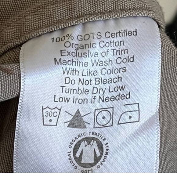 IBEX 100% Organic Cotton Snap Front Hooded Jacket in Light Taupe SZ S - Picture 8 of 10